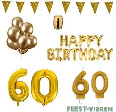 Bol Com 60 Jaar Verjaardag Versiering Pakket Goud