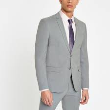 Free shipping at contempo suits. Grey Stretch Skinny Fit Suit Jacket River Island