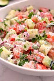 Creamy Cucumber Tomato Salad Recipe Ketogenic Tomato Salad Recipes Cucumber Tomato Salad Creamy Cucumber Tomato Salad