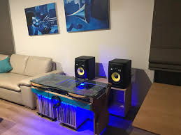 Top upholstered in hide or regenerated hide. Coffee Table Portable Dj Setup Vinyl