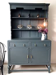 Vintage Dresser In Farrow And Ball Downpipe Brass Handles Shabby Chic Dresser Gray Painted Furniture Vintage Dressers