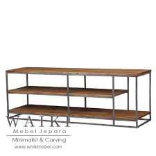 Kemudian, rak dengan roda ini juga ditopang rangka kaki. Lemari Rak Kayu Besi Rustic Metal Wood Industrial Furniture Jepara