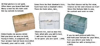 The Caskets And The Messages Found Inside Each Credit To Http Englischlehrer De Texts Casket Scene Php The Merchant Of Venice Venice Image Venice Map