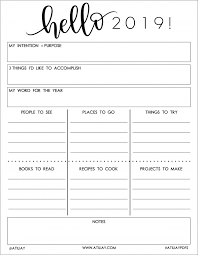 In this template, various spaces are provided for personal goals, inspiring/motivational quotes, social goals, and career goals. Free Printable Hello 2019 Pdf By Atiliay Com How To Plan Vision Board Party Planner Pages
