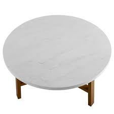 Oval or round marble coffee tables can also appear to use less space, and can look less clunky than rectangular ones. Contemporary Mid Century Modern Round Coffee Table In White Marble Top Wooden Base Frame