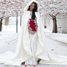 Wunderschone Winter Hochzeit Jacke Lange Weiss Umhang Wraps Benutzerdefinierte Hochzeit Jacke Kleidung Wedding Dress