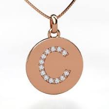 Gem Letter Initial C Pendant Rose Gold Initial Necklace With Diamond From Gemvara Rose Gold Initial Necklace Rose Gold Initial Necklace