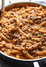 Step 2 stir the broth, worcestershire, oregano, garlic and tomatoes in the skillet and heat to a boil. Creamy Beef Pasta Recipe An Easy Weeknight Pasta Recipe