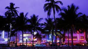 Wallpaper city beach tower ocean sunset miami beach. Hd Wallpaper Miami Beach Palm Trees Cityscape Wallpaper Flare