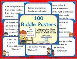 100 Math Riddle Posters One For Each Number From One To 100 Post A New One By Your Calendar Every Day And Watch Your Student Math Riddles Math Calendar Math
