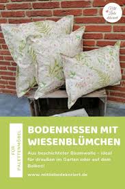 Bodenkissen Outdoor Mit Wiesenblumchen Beschichtet Bodenkissen Kissen Lounge Kissen