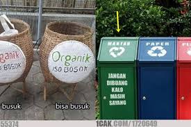 Tong sampah organik dan non organik. 11 Tulisan Lucu Di Tempat Sampah Ini Mengundang Senyum