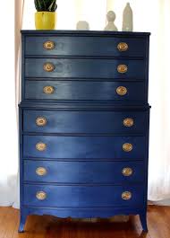 Vintage Tallboy Dresser In Annie Sloan Napoleonic Blue Chalk Paint Painting Furniture Diy Blue Painted Furniture Blue Chalk Paint