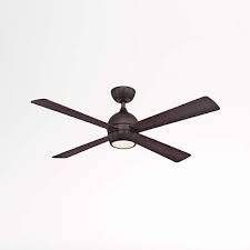 Fanimation hugh 52 brushed nickel indoor/outdoor ceiling fan with led light. Fanimation Kwad 52 Dark Bronze Ceiling Fan With Reversible Blades Led Light Kit Reviews Crate And Barrel