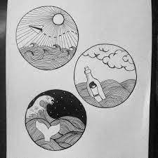 It will be helpful to draw a perfect circle using a compass, if one is available to you. Ink Circle Drawing Circle Art Cool Art Drawings