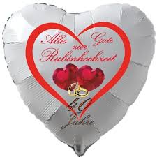 Hochzeit animierte gifs, animierte bilder, kostenlose animierte gifs, gifs. Rubinhochzeit Dekoration Herzluftballon Alles Gute Zur Rubinhochzeit 40 Jahre Hochzeitstag Folienballon