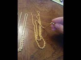 Real gold (not plated) karat: Real Vs Fake Solid Gold Rope Chains Review Youtube