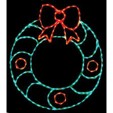 Brite Ideas Wreath With Bow Lighted Display Led Outdoor Christmas Decorations Outdoor Christmas Decorations Christmas Light Installation