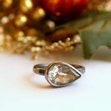 No No No I Want This Too Teardrop Clear Quartz Oxidized Ring Faceted Gemstone 65 00 Via Etsy Vintage Engagement Rings Jewelry Oxidized Ring