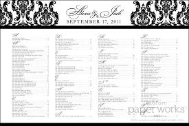 Damask Seating Chart Custom Paper Works