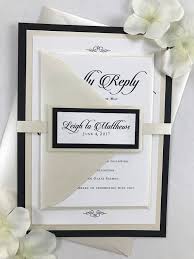 Elegant Wedding Invitations In Black And Ivory Wedding Etsy Ivory Wedding Invitations Wedding Invitations Elegant Wedding Invitations