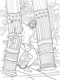 Samson Pushing Down Pillars Coloring Page Free Printable Coloring Pages Bible Coloring Pages Sunday School Coloring Pages Bible Drawing