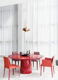 Baleri Italia Roundel Table With Red Lacquer And Glass Top Claesson Koivisto Rune Round Dining Table Minimalist Dining Room Round Dining Room