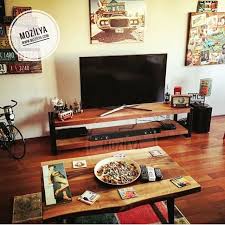 wood and metal tv stand rokko solid wooden and metal media etsy metal tv stand modern media console natural furniture