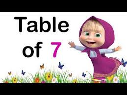Table Of 7 Multiplication Table Of 7 Seven Ka Table 7 Ka Pahada Youtube In 2020 Multiplication Table Math Tables 5 Times Table