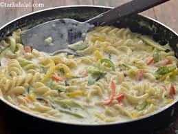 White Sauce Pasta Recipe Indian Style White Sauce Pasta Pasta In White Sauce Recipe In 2020 Pasta Recipes Pasta Recipes Indian White Sauce Pasta