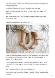 Sexless marriages, though rarely discussed openly, are more common than you might expect. How To Cope With A Sexless Marriage