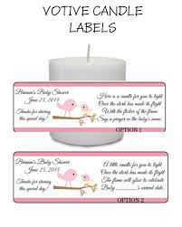 14 Baby Bird Personalized Baby Shower Favor Votive Candle Labels Stickers Personalized Baby Shower Favors Candle Labels Baby Shower Favors
