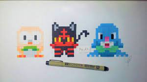 Find images of pixel art. Pokemon Moon Starter Handmade Pixel Art Youtube