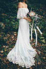 Boho Garden Wedding Dress Off Shoulder Wedding Dress Long Wedding Gown Bridal Dress Weddin Off Shoulder Wedding Dress Garden Wedding Dresses Wedding Dresses