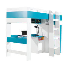 Kinderhochbett laura mit vorhang halbhoch. Funktionsbett Kinderbett Hochbett Mit Bettkasten Und Schreibtisch Geel 20 Weiss Turkis Liegeflache 90 X 200 Cm B X L