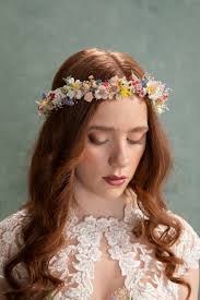 Meadow Colorful Hair Crown Bridal Flower Hair Wreath Wild Flowers Headpiece  Wildflowers Bridal Crown Garden Wedding Accessories Magaela