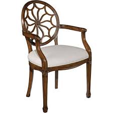 Woodbridgefurniture Hepplewhite Linen Upholstered King Louis Back Arm Chair Perigold Woodbridge Furniture Solid Wood Dining Chairs Armchair