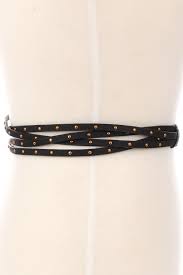 Ta Crisscross Studded Belt Skinny Belts
