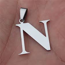 Buy lolprint n alphabet letter name greeting card for rs.299 online. First Name Alphabet N Stainless Steel Letter Pendant Necklace With Black Cord Necklace Aliexpress