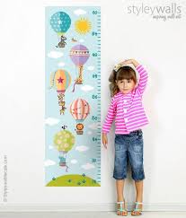 Hot Air Balloons Wall Decal Growth Chart Kids Height Chart Etsy In 2020 Growth Chart Height Chart Kids Balloon Wall