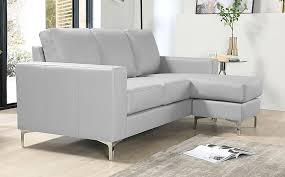 A streamlined take on timeless design, this 3 piece living room set is soft and sleek. Baltimore Light Grey Leather L Shape Corner Sofa Furniture And Choice