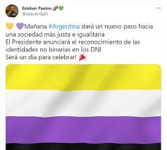 El presidente alberto fernández hace oficial el nuevo documento nacional de identidad para personas no binarias en argentina, como parte de . Tm 7xqaa6tuism