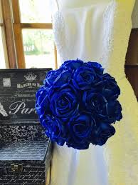 Maybe you would like to learn more about one of these? Sale This Listing Is For 1 12in Round Wedding Bouquet With Artificial Real Touch Royal Blue Roses W Blue Rose Bouquet Royal Blue Bouquet Blue Wedding Flowers