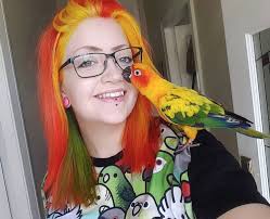 Yellow Bird With Crazy Hair A Girl S Pet Parrot Was The Inspiration Behind Her Vibrant Hair Color Vibrant Hair Colors Colored Hair Tips Hair Color