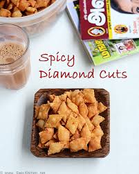 Now add the cleaned ajwain leaves to the pan and fry it low flame until the leaves wilt a little bit (about 5 minutes). Spicy Diamond Cuts Recipe Maida Khara Biscuits Raks Kitchen