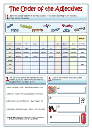 The Order Of Adjectives Order Of Adjectives Adjectives English Adjectives