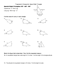 Special right triangles key facts videos quizzes website. Trigonometry Prerequisite Special Right Triangles Fill Online Printable Fillable Blank Pdffiller