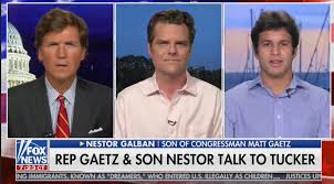 He's a machine.handsome and going places says @realdonaldtrump #opengaetz. Republican Matt Gaetz And Son Nestor Appear Together On Fox News The Washington Post