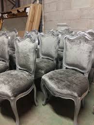 Baroque Dining Chair Painted Antique Silver And Upholstered In Silver Velvet By Hidden Mill Create Yo Painted Dining Chairs Velvet Dining Chairs Dining Chairs