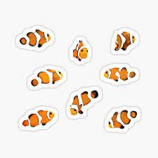 Arm, clown fish, fish tattoos, fishy tattoo, forearm, minimal, orange, pretty, sea, tiny, tropical. Clown Fish Stickers Redbubble